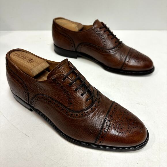 NEW HEELS Cole Haan Oxford Cap Toe Scotch Grain Made in Maine USA EXCELLENT 8.5 - Picture 5 of 14